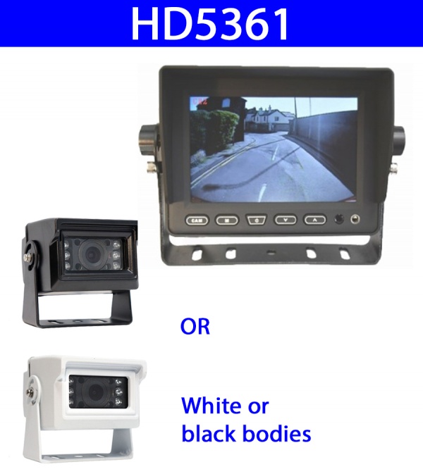 5 in stand on dash monitor and small CCD reversing camera